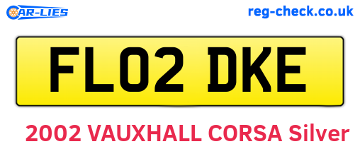 FL02DKE are the vehicle registration plates.