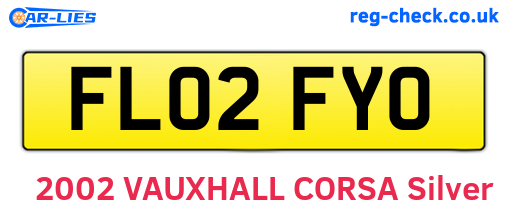FL02FYO are the vehicle registration plates.