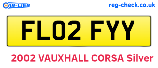 FL02FYY are the vehicle registration plates.