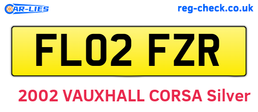 FL02FZR are the vehicle registration plates.
