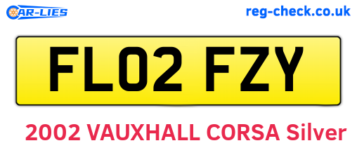 FL02FZY are the vehicle registration plates.
