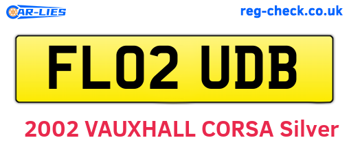 FL02UDB are the vehicle registration plates.