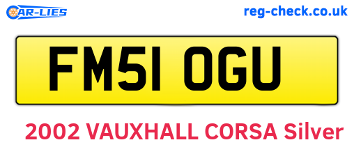 FM51OGU are the vehicle registration plates.