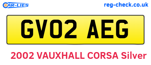 GV02AEG are the vehicle registration plates.