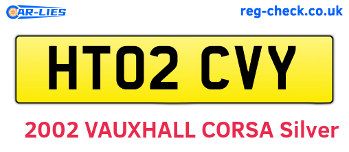 HT02CVY are the vehicle registration plates.
