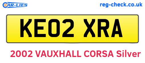 KE02XRA are the vehicle registration plates.