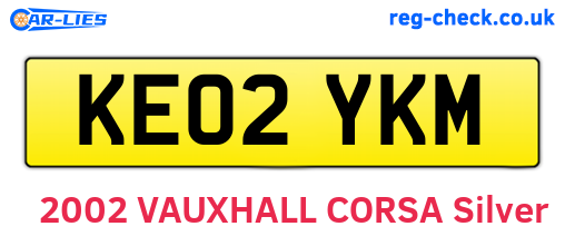 KE02YKM are the vehicle registration plates.