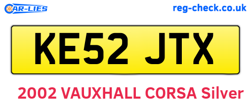 KE52JTX are the vehicle registration plates.