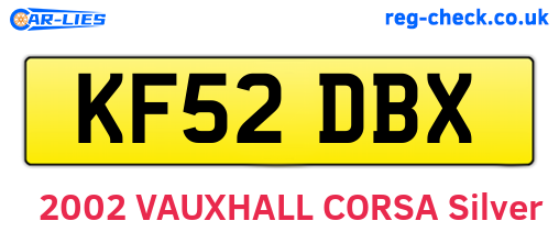 KF52DBX are the vehicle registration plates.
