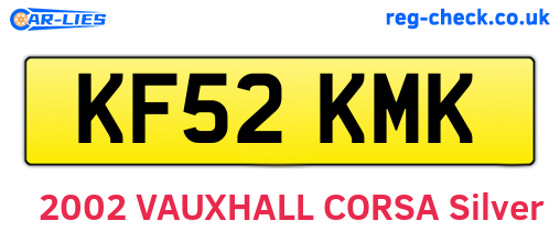 KF52KMK are the vehicle registration plates.