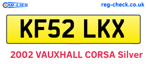 KF52LKX are the vehicle registration plates.