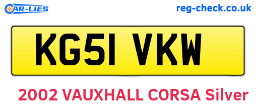 KG51VKW are the vehicle registration plates.
