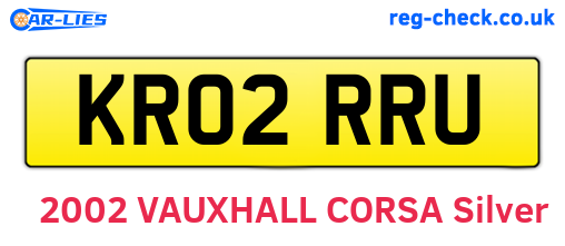 KR02RRU are the vehicle registration plates.