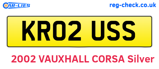 KR02USS are the vehicle registration plates.