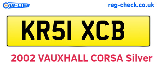 KR51XCB are the vehicle registration plates.