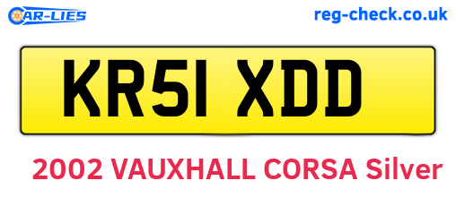 KR51XDD are the vehicle registration plates.