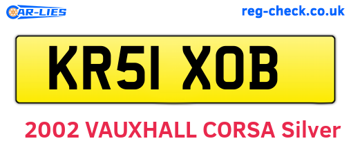 KR51XOB are the vehicle registration plates.