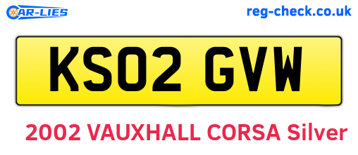 KS02GVW are the vehicle registration plates.