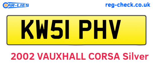 KW51PHV are the vehicle registration plates.