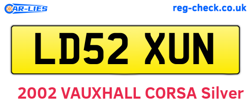 LD52XUN are the vehicle registration plates.