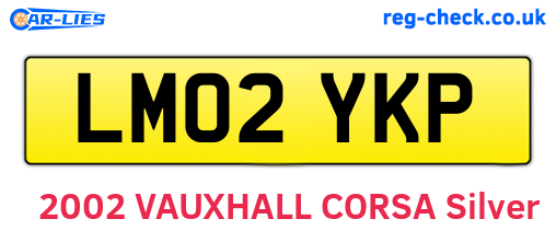 LM02YKP are the vehicle registration plates.