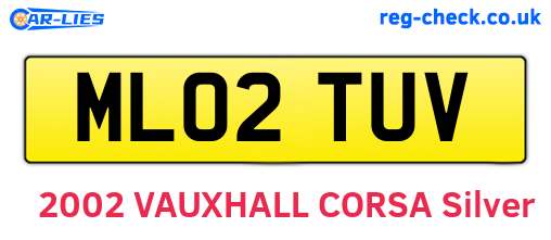 ML02TUV are the vehicle registration plates.