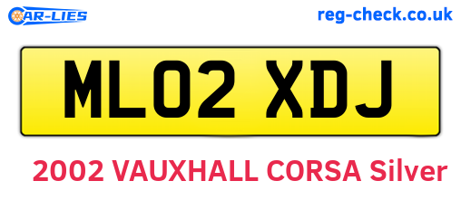 ML02XDJ are the vehicle registration plates.