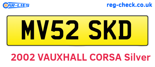 MV52SKD are the vehicle registration plates.