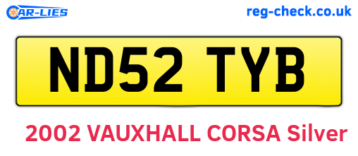 ND52TYB are the vehicle registration plates.