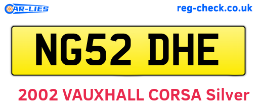 NG52DHE are the vehicle registration plates.