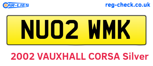 NU02WMK are the vehicle registration plates.
