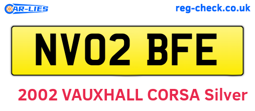 NV02BFE are the vehicle registration plates.