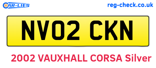 NV02CKN are the vehicle registration plates.