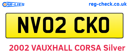NV02CKO are the vehicle registration plates.