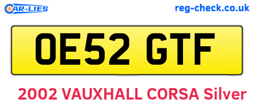 OE52GTF are the vehicle registration plates.