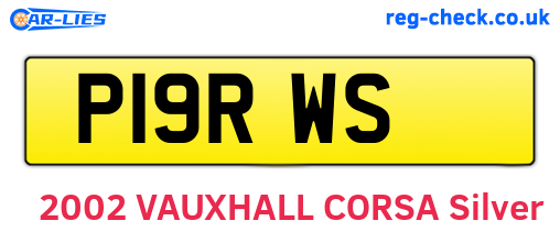 P19RWS are the vehicle registration plates.
