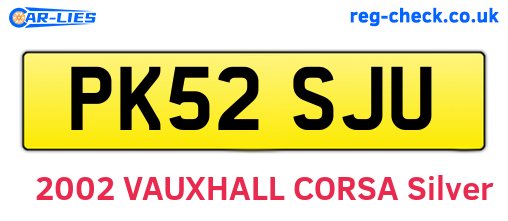 PK52SJU are the vehicle registration plates.