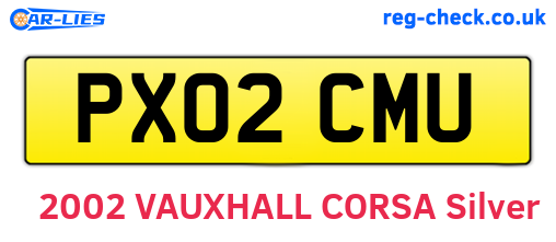 PX02CMU are the vehicle registration plates.