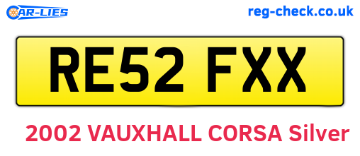 RE52FXX are the vehicle registration plates.