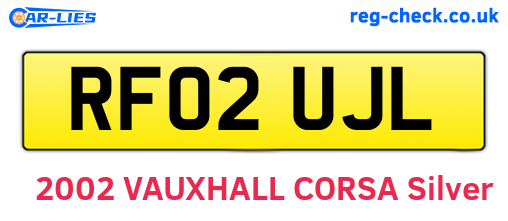 RF02UJL are the vehicle registration plates.