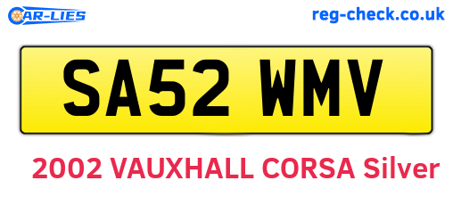 SA52WMV are the vehicle registration plates.