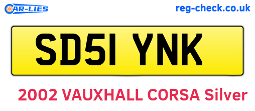 SD51YNK are the vehicle registration plates.