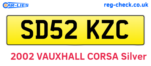 SD52KZC are the vehicle registration plates.