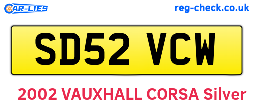 SD52VCW are the vehicle registration plates.