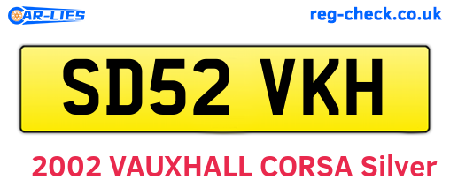 SD52VKH are the vehicle registration plates.