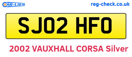 SJ02HFO are the vehicle registration plates.