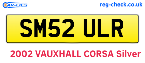 SM52ULR are the vehicle registration plates.