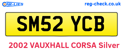 SM52YCB are the vehicle registration plates.