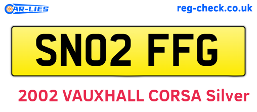 SN02FFG are the vehicle registration plates.