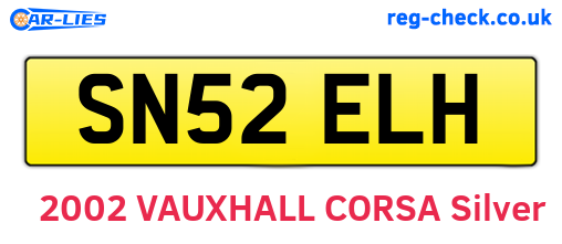 SN52ELH are the vehicle registration plates.